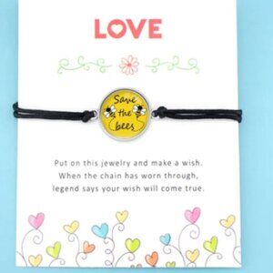Bundle of 3 Wee Bee WISHING string CHARM BRACELETS, great for sweethearts